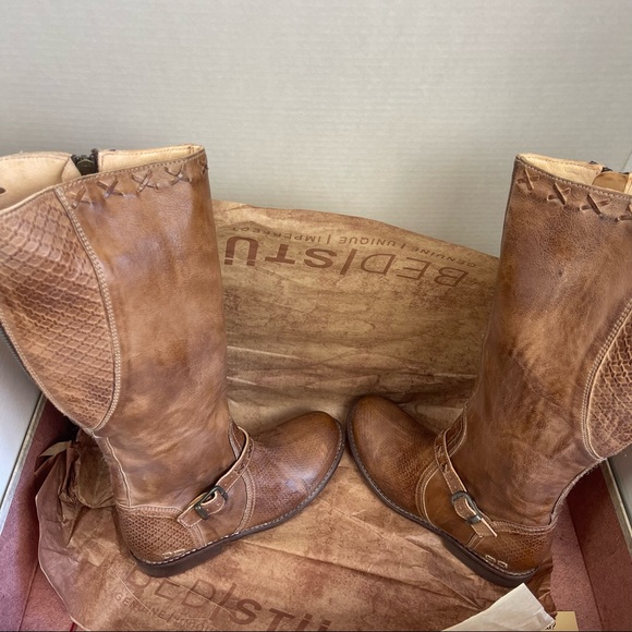 Bed Stu Women’s Glaye Leather Distressed Riding Boots Tan Rustic Size 6 - Picture 8 of 8